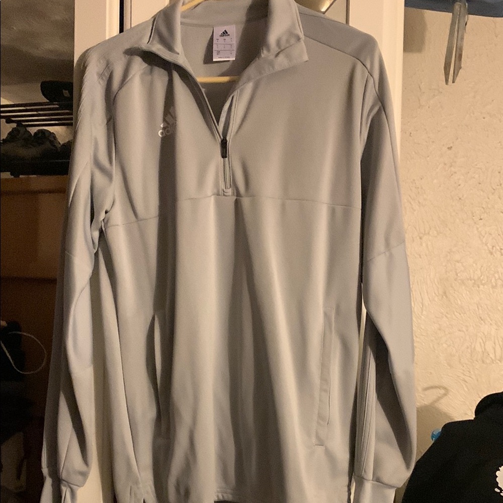 Adidas Gray Lightweight Quarter-Zip Jacket